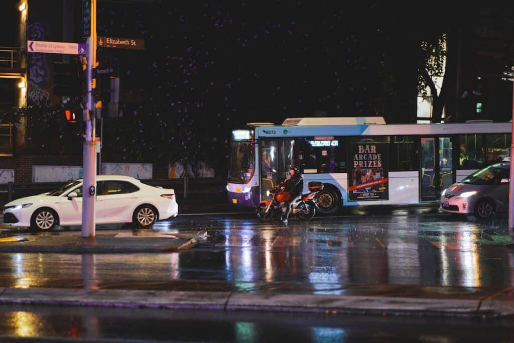 A newly delivered electric bus travels through Sydney, highlighting New South Wales’ transition towards a zero-emission public transport fleet.