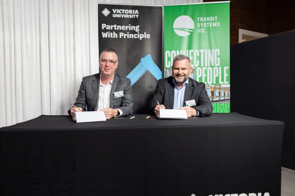Transit Systems and Victoria University sign future bus workforce partnership